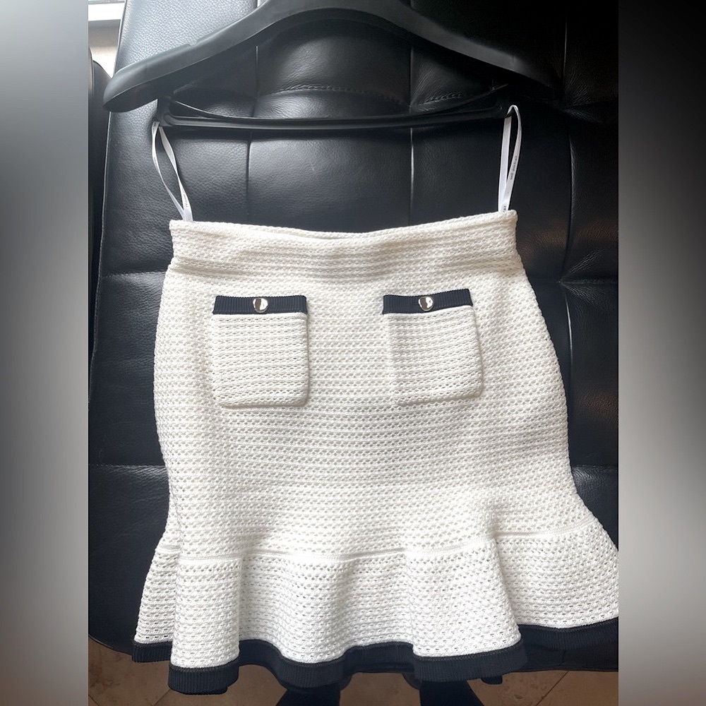 Self-Portrait Crochet miniskirt